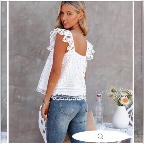 Endless love ⭐️Vici white ruffle top M - Picture 2 of 16